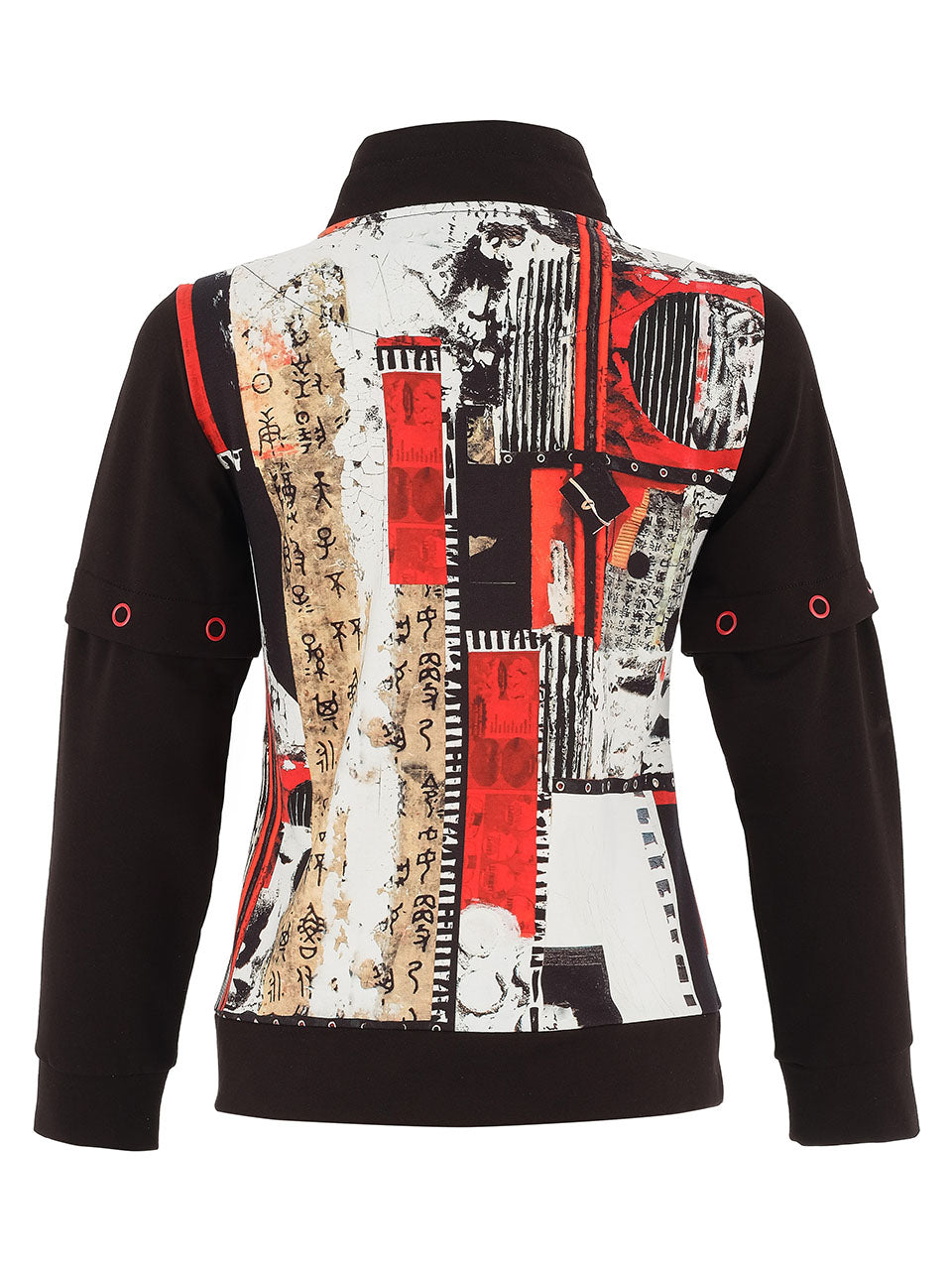 Black Print Zip Jacket - 75645