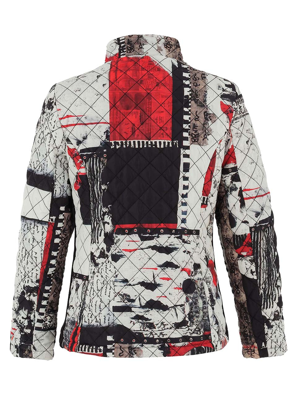 Black Multi Print Quilt Jacket - 75831