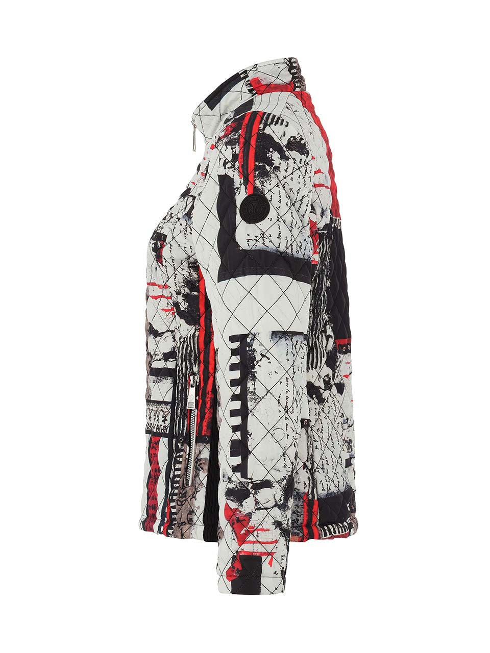 Black Multi Print Quilt Jacket - 75831