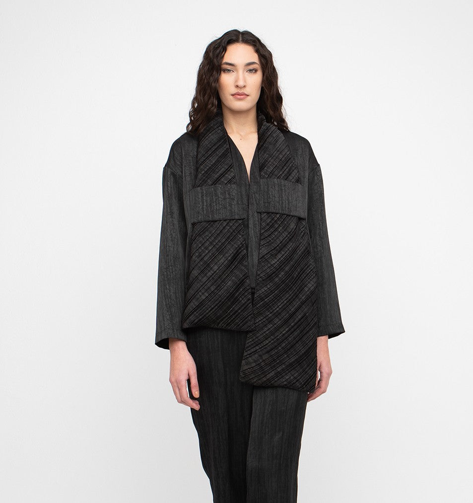 Black Cardigan Jacket - 777037
