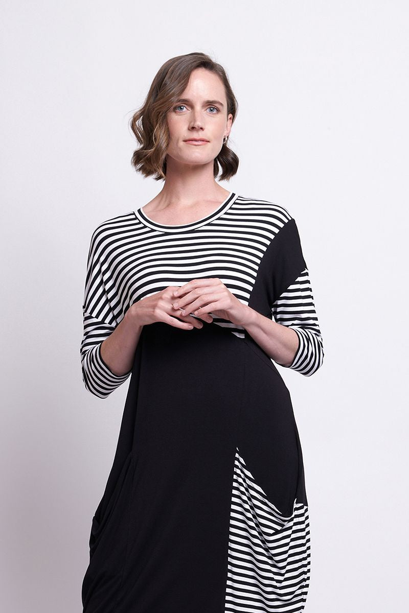 Splice Girl Dress Stripe - 7778