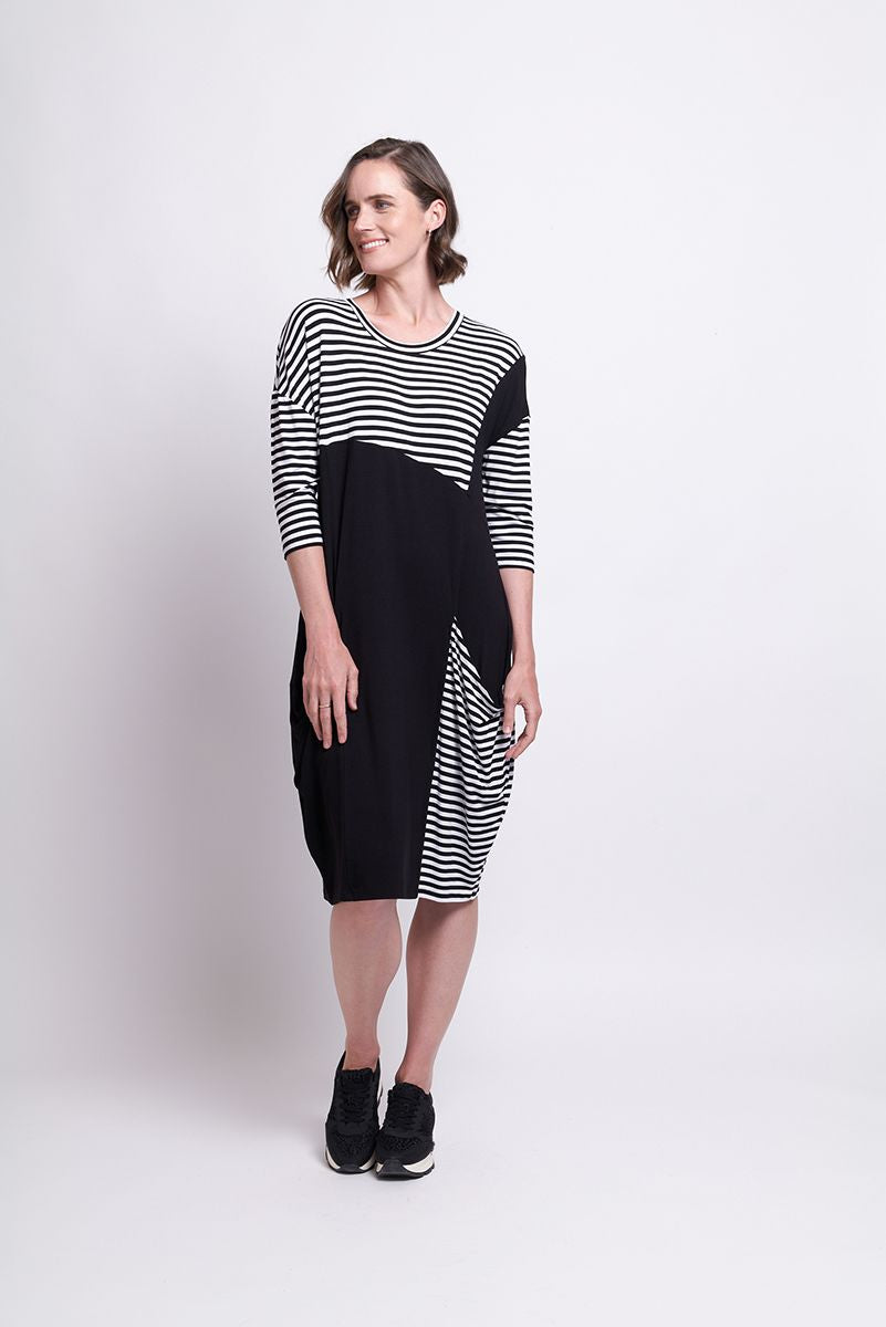 Splice Girl Dress Stripe - 7778