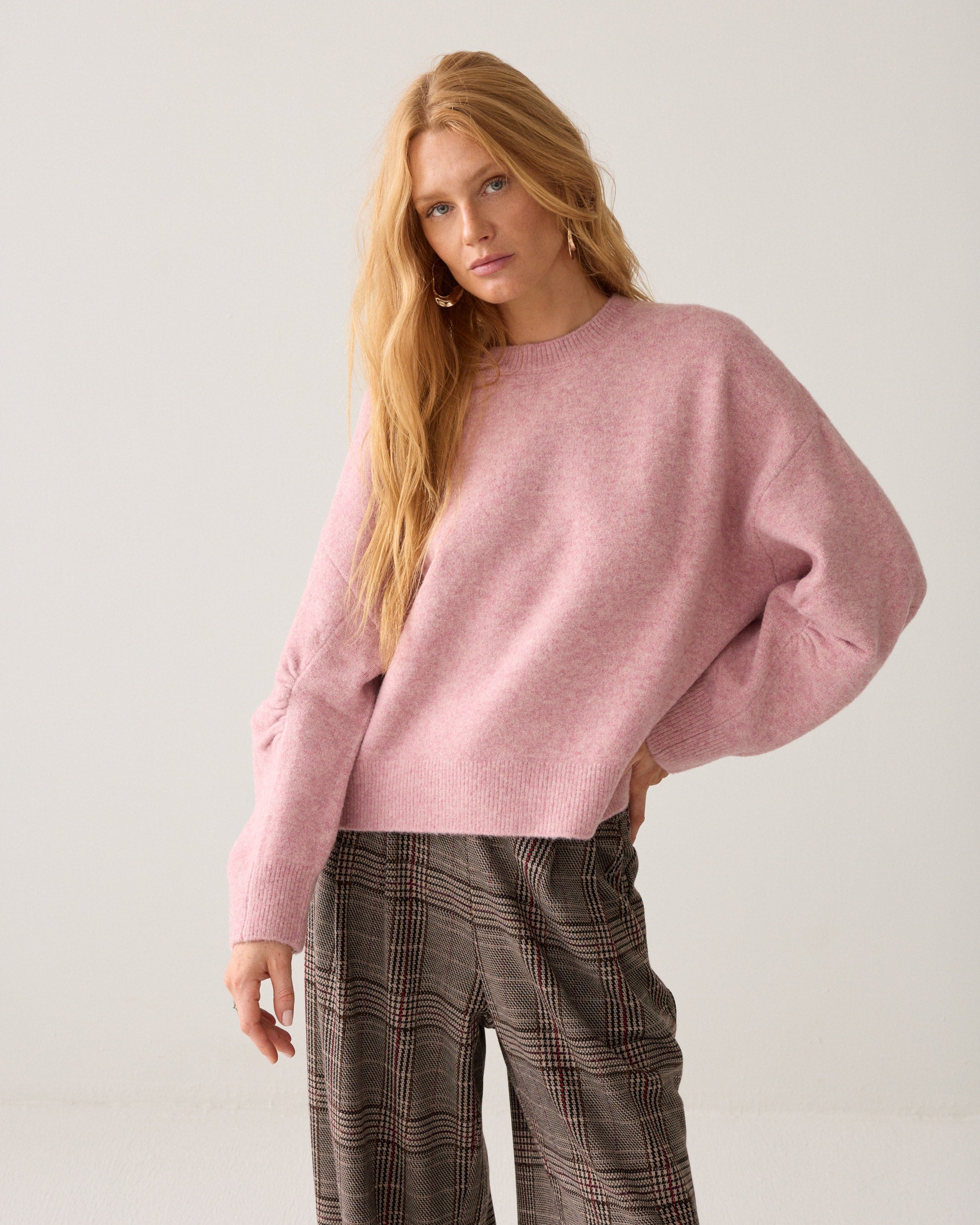 Faded Pink Boxy Sweater - 7s8018