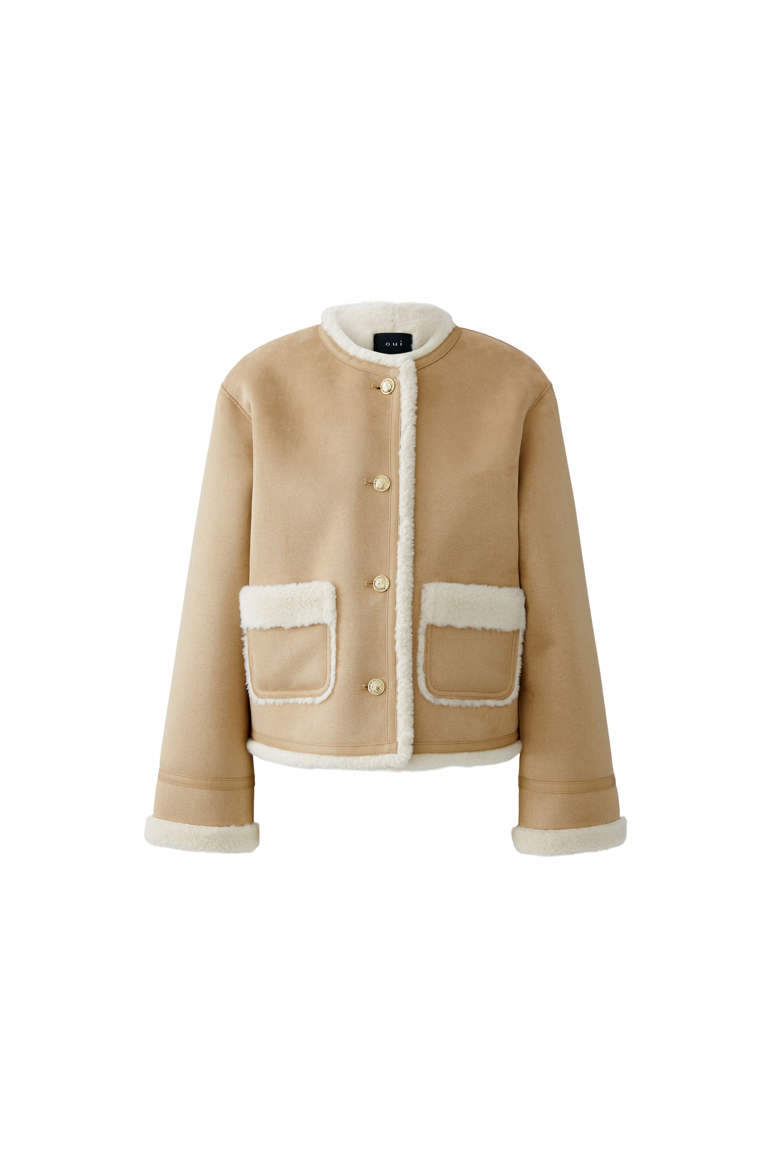 Camel Shearling Jacket - 85749