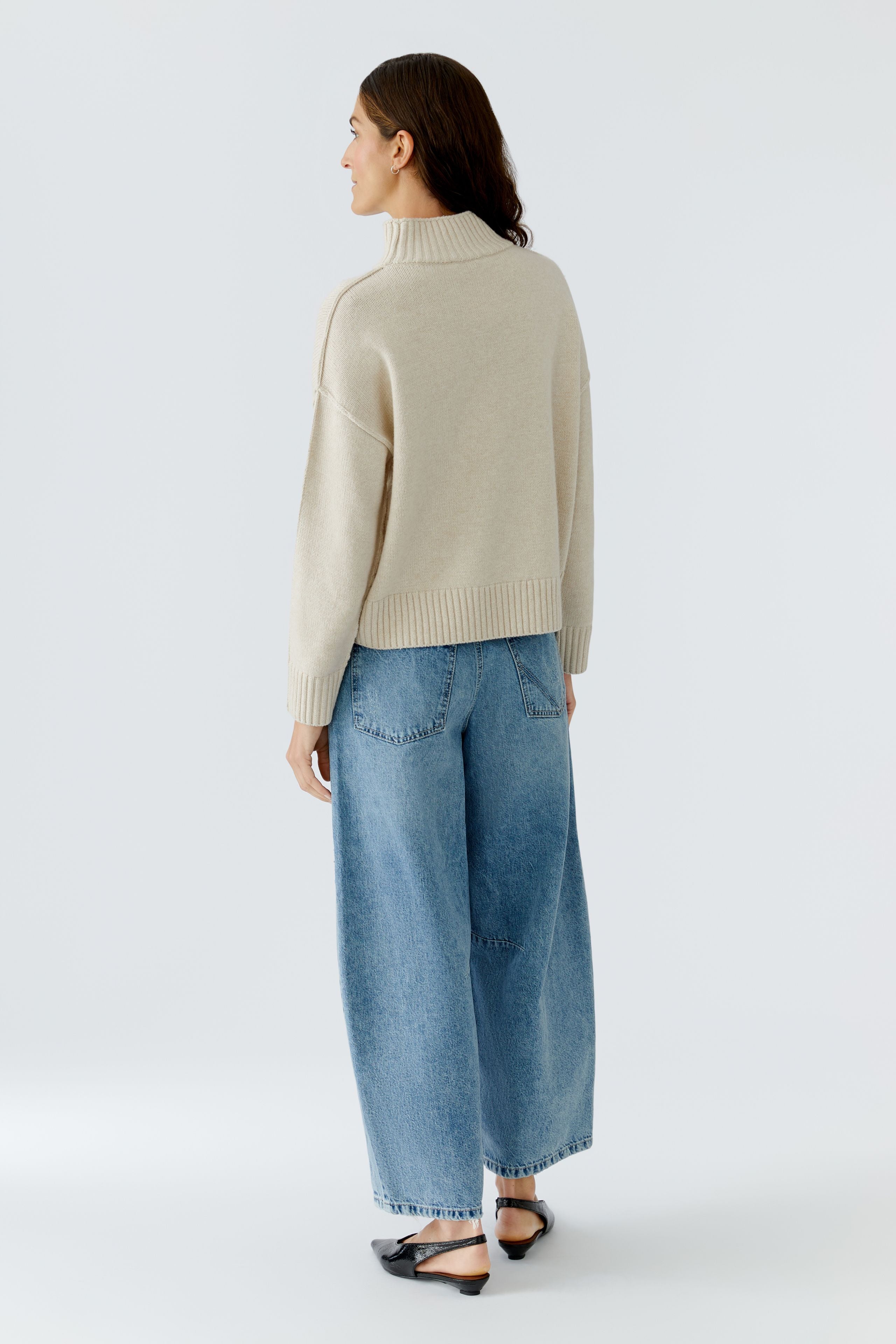 Off White Funnel Neck Jumper - 86084
