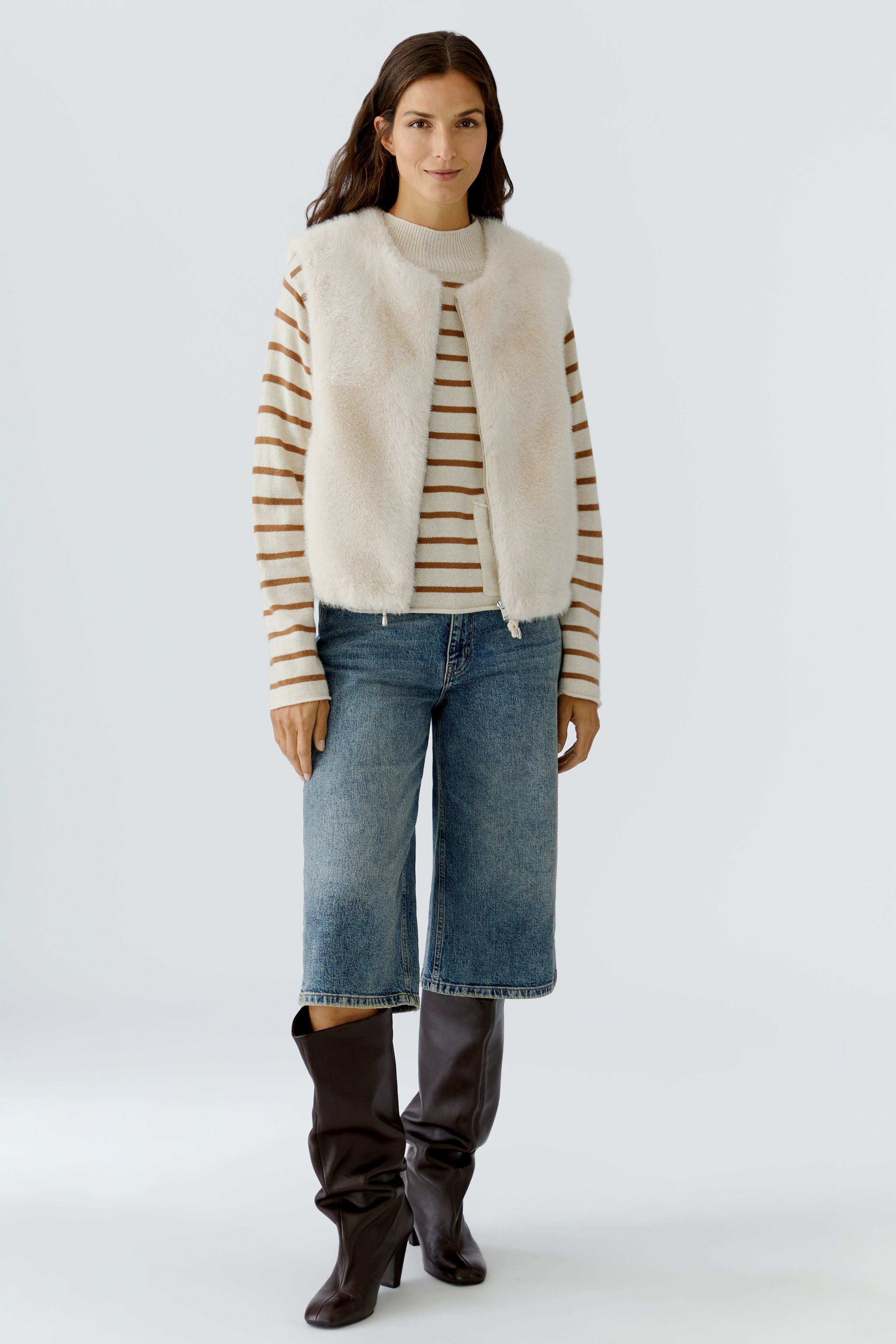 Whitecap Grey Faux Fur Gilet - 86159