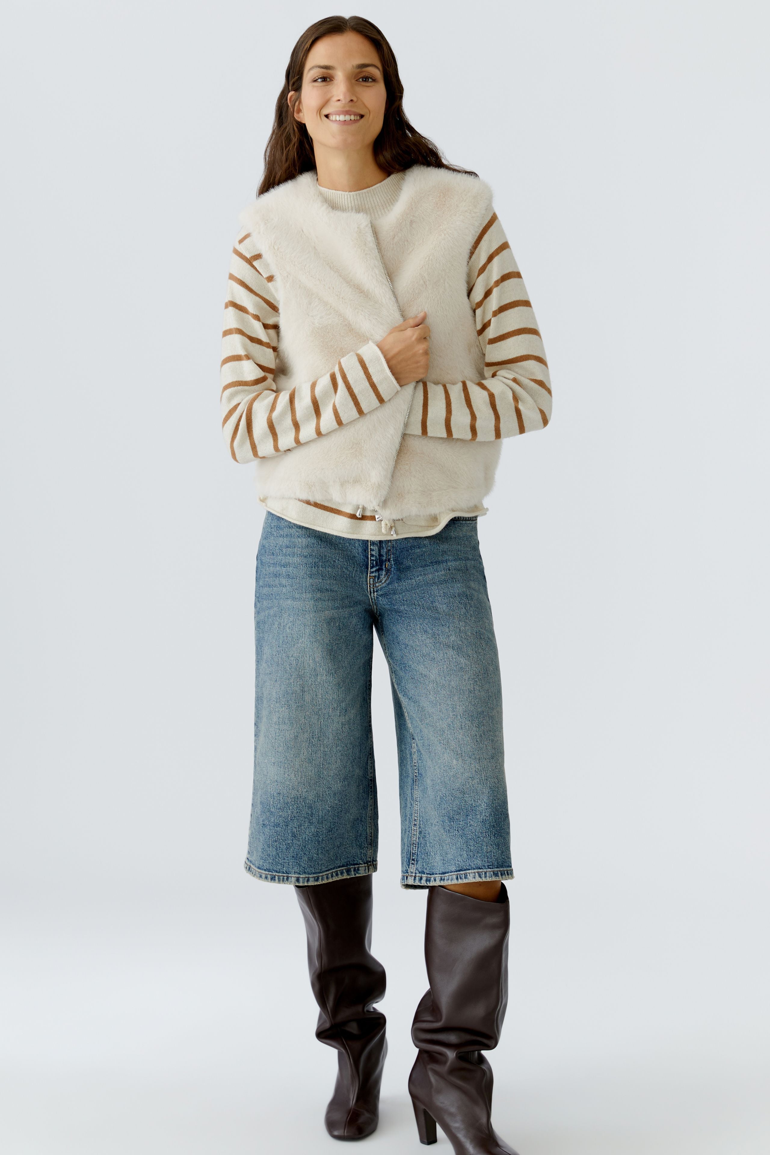 Whitecap Grey Faux Fur Gilet - 86159