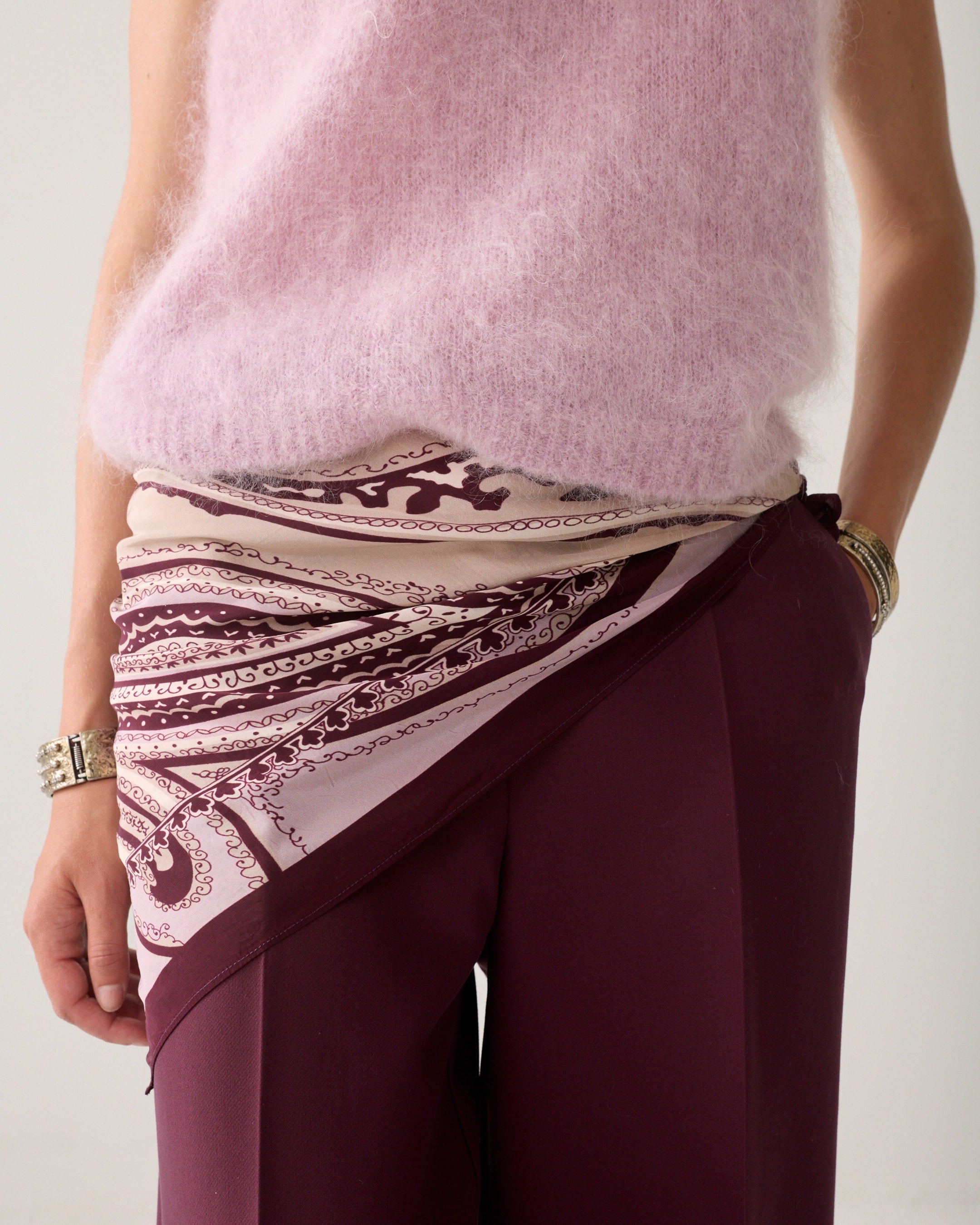 Multicolour Satin Scarf - 8s1105