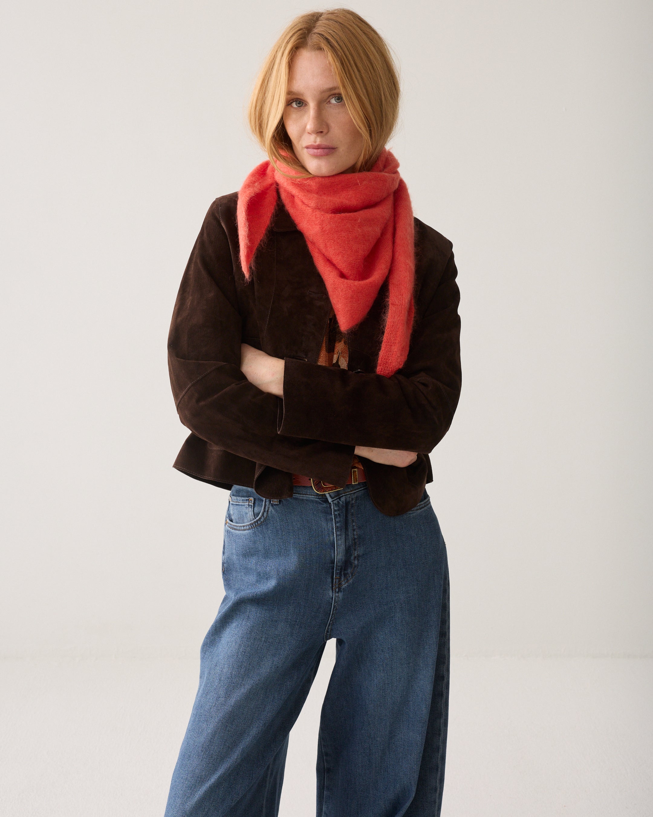 Goji Berry Triangle Scarf - 8s112