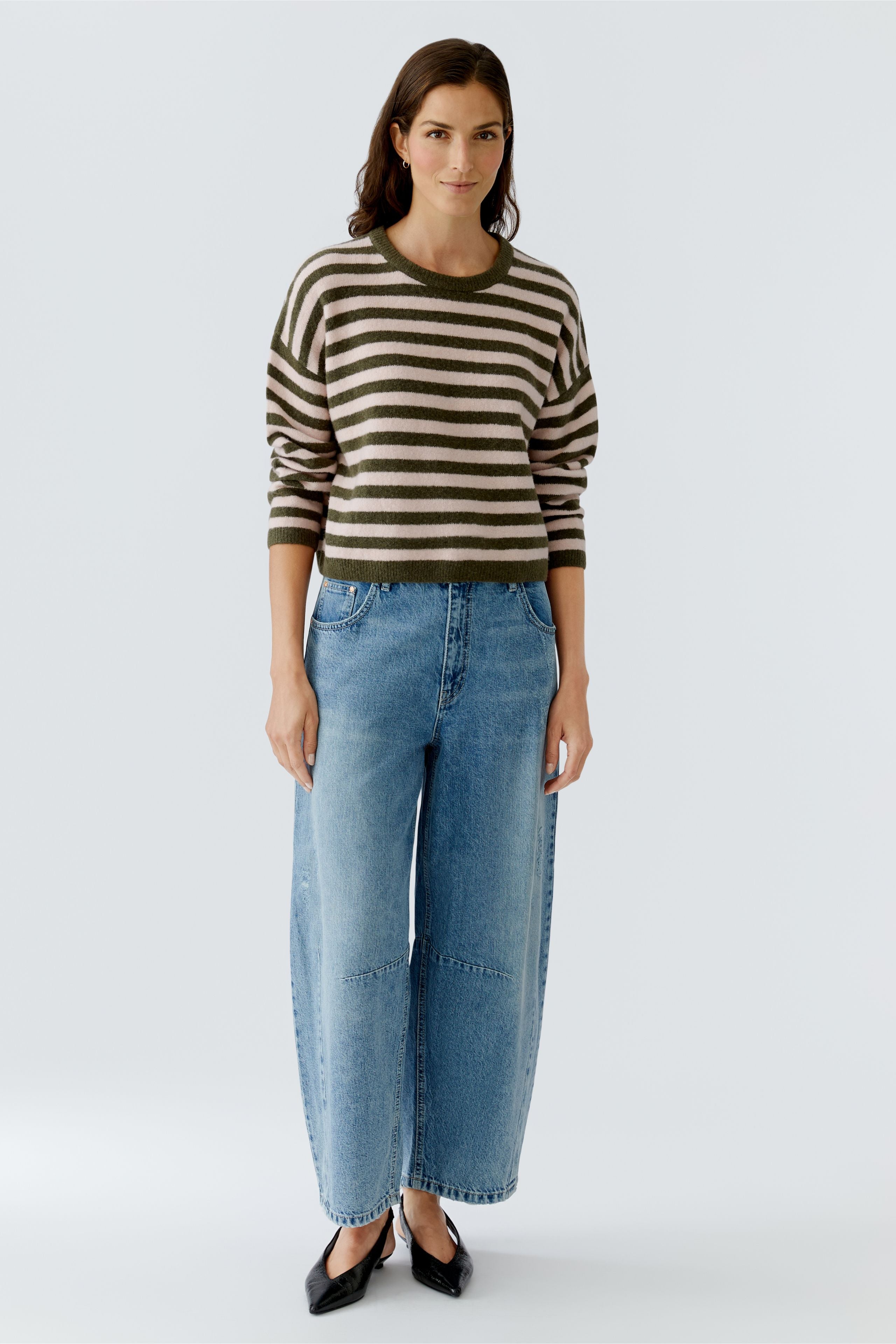 Rose & Khaki Stripe Sweater - 92275