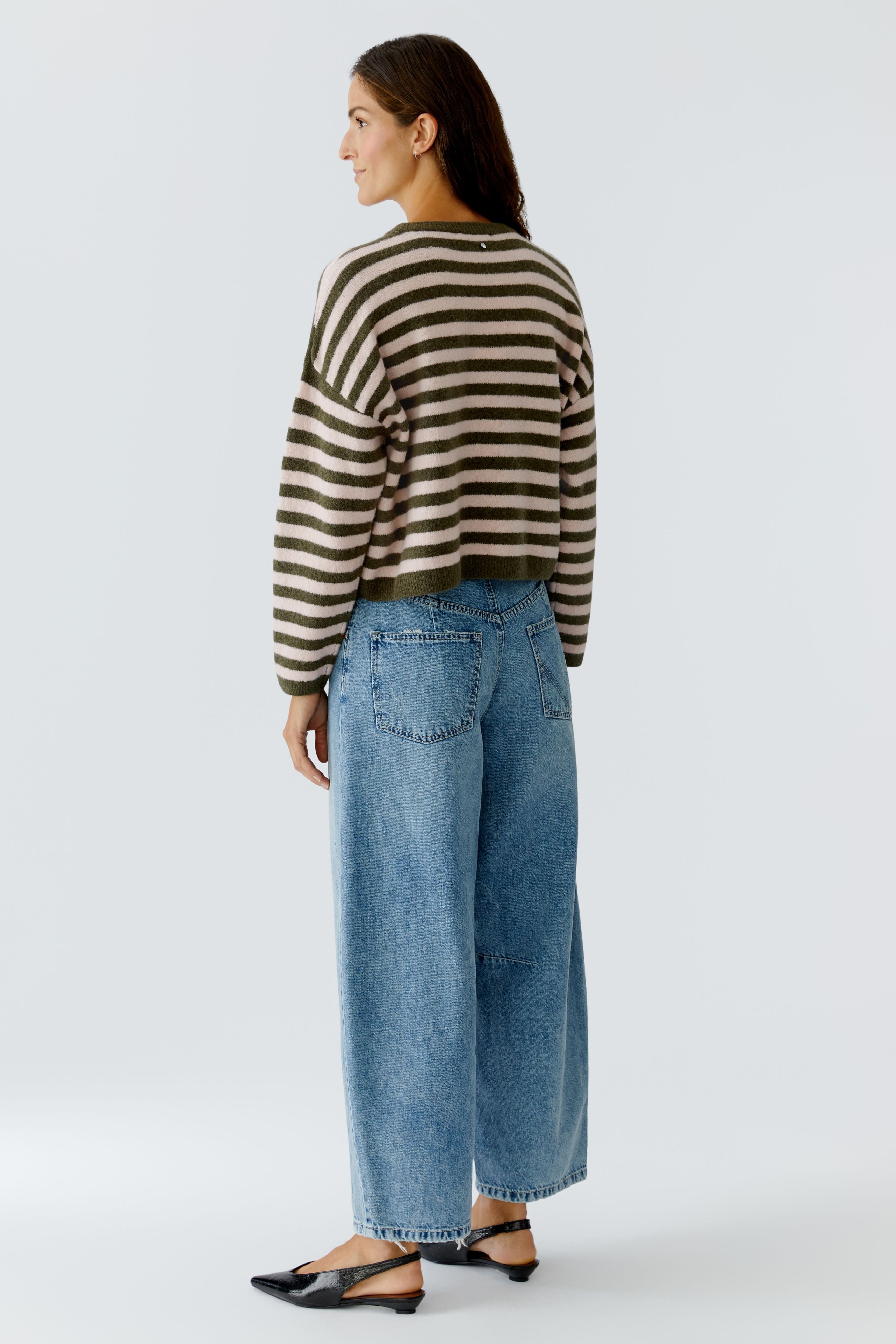 Rose & Khaki Stripe Sweater - 92275