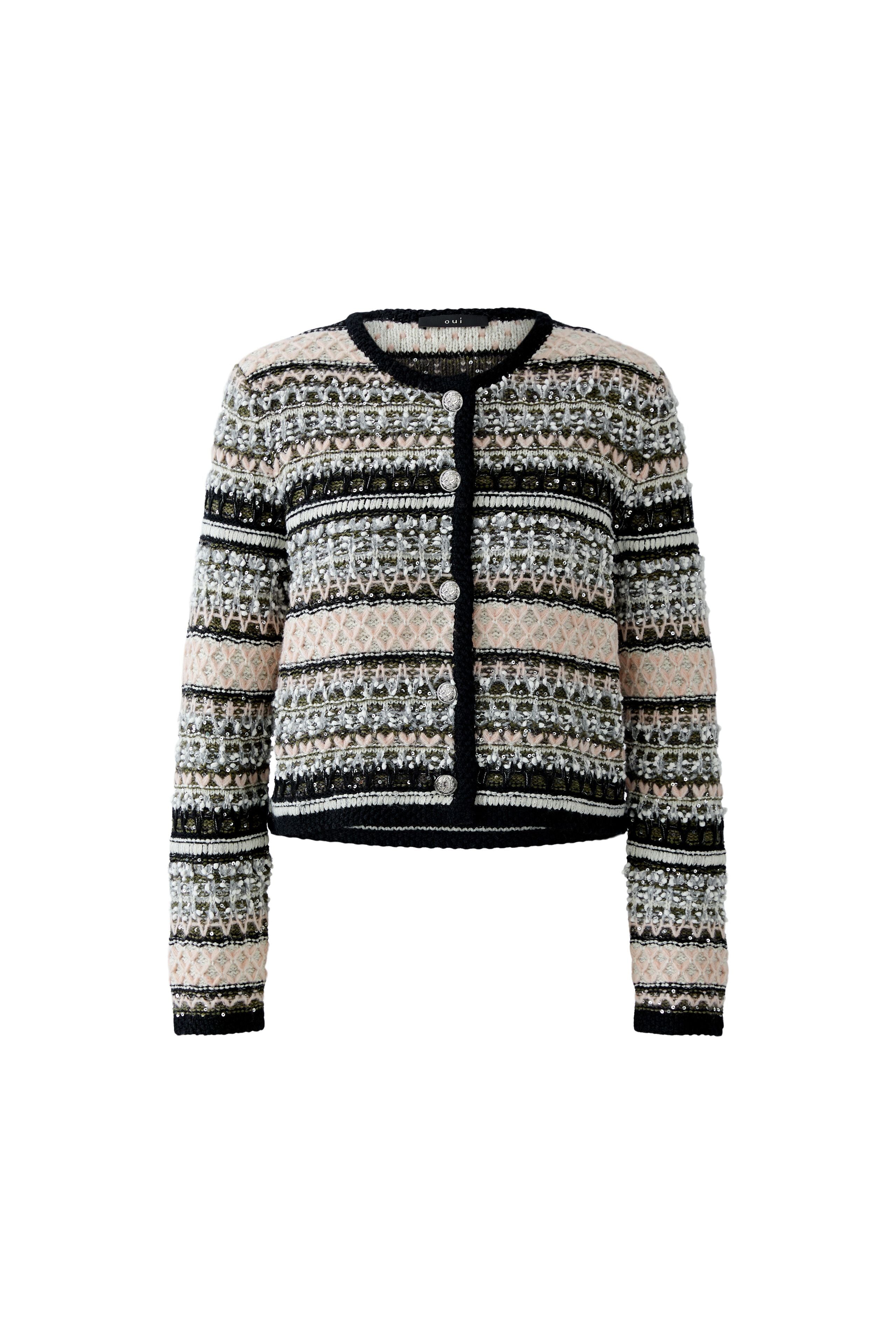 Khaki Rose Knit Jacket - 94828