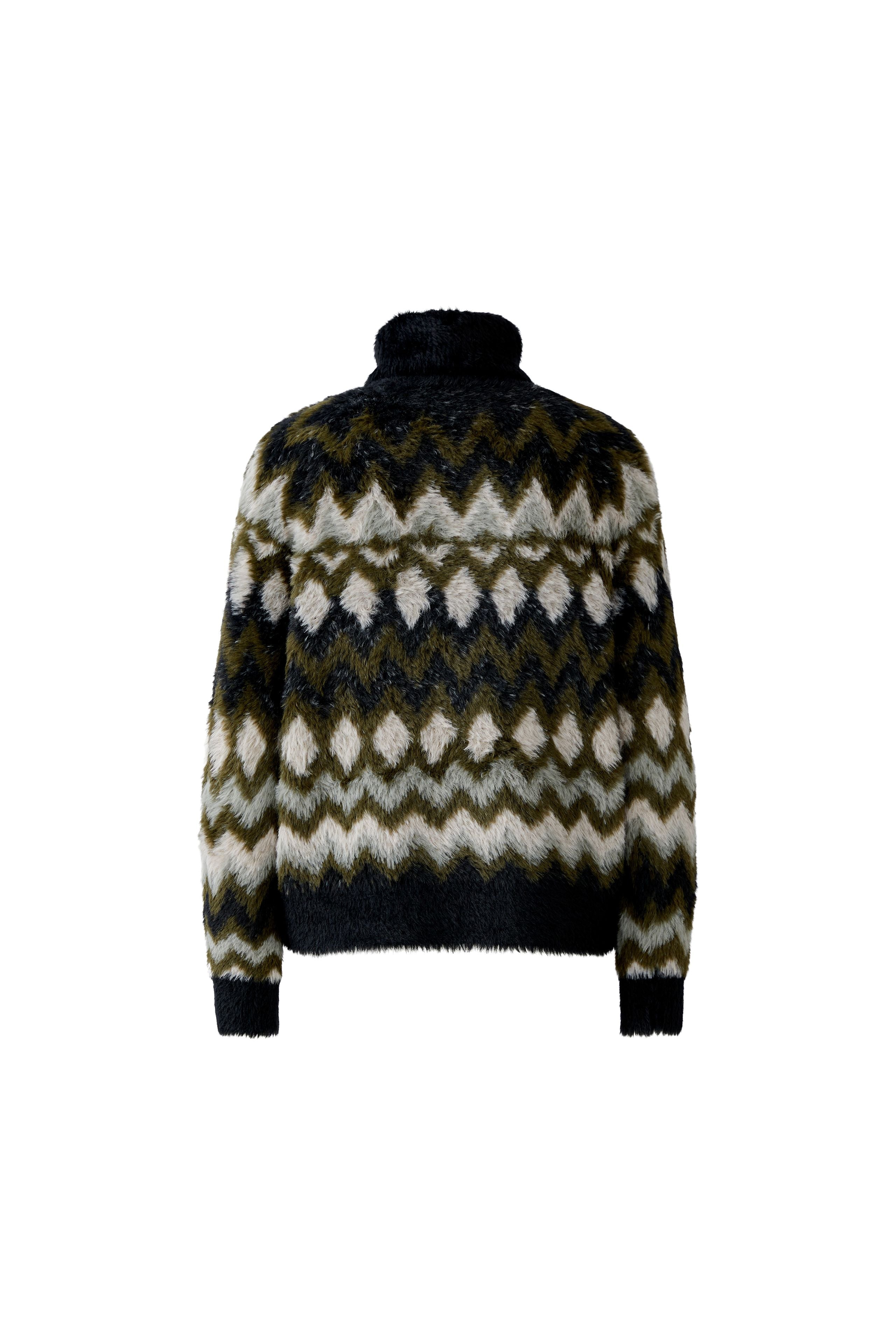 Khaki Pattern Roll Neck Jumper - 95041
