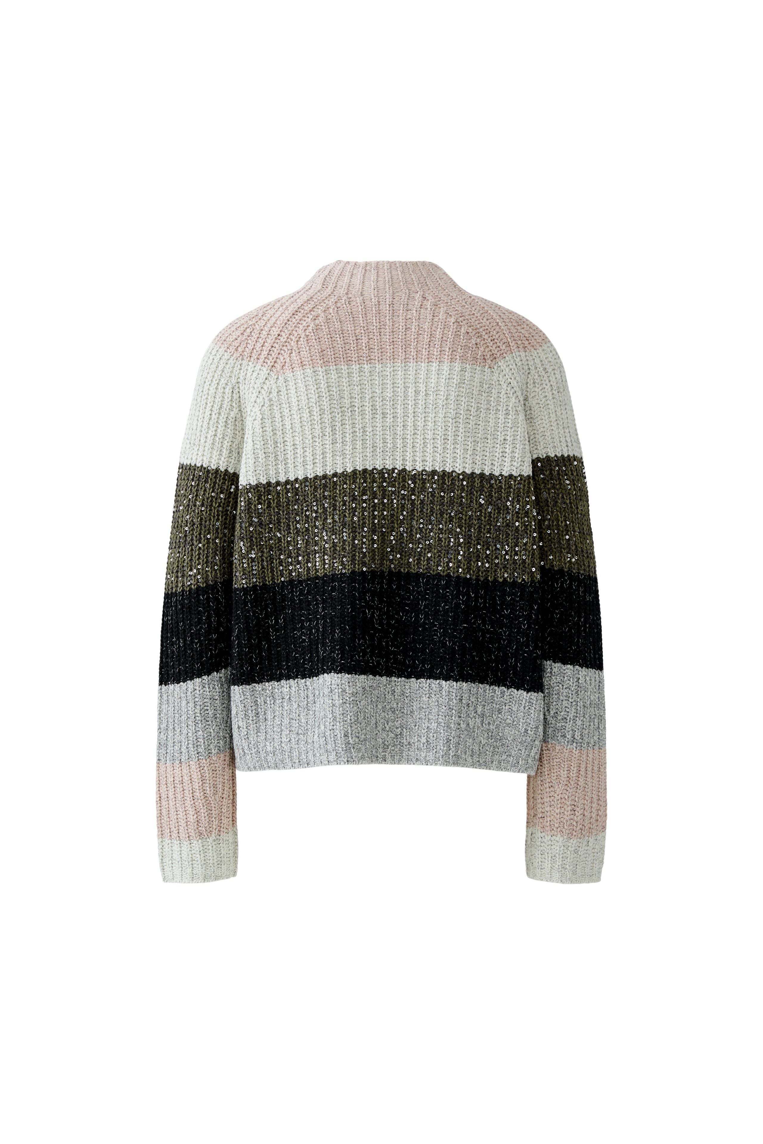 Khaki Rose Block Stripe Sweater - 95088