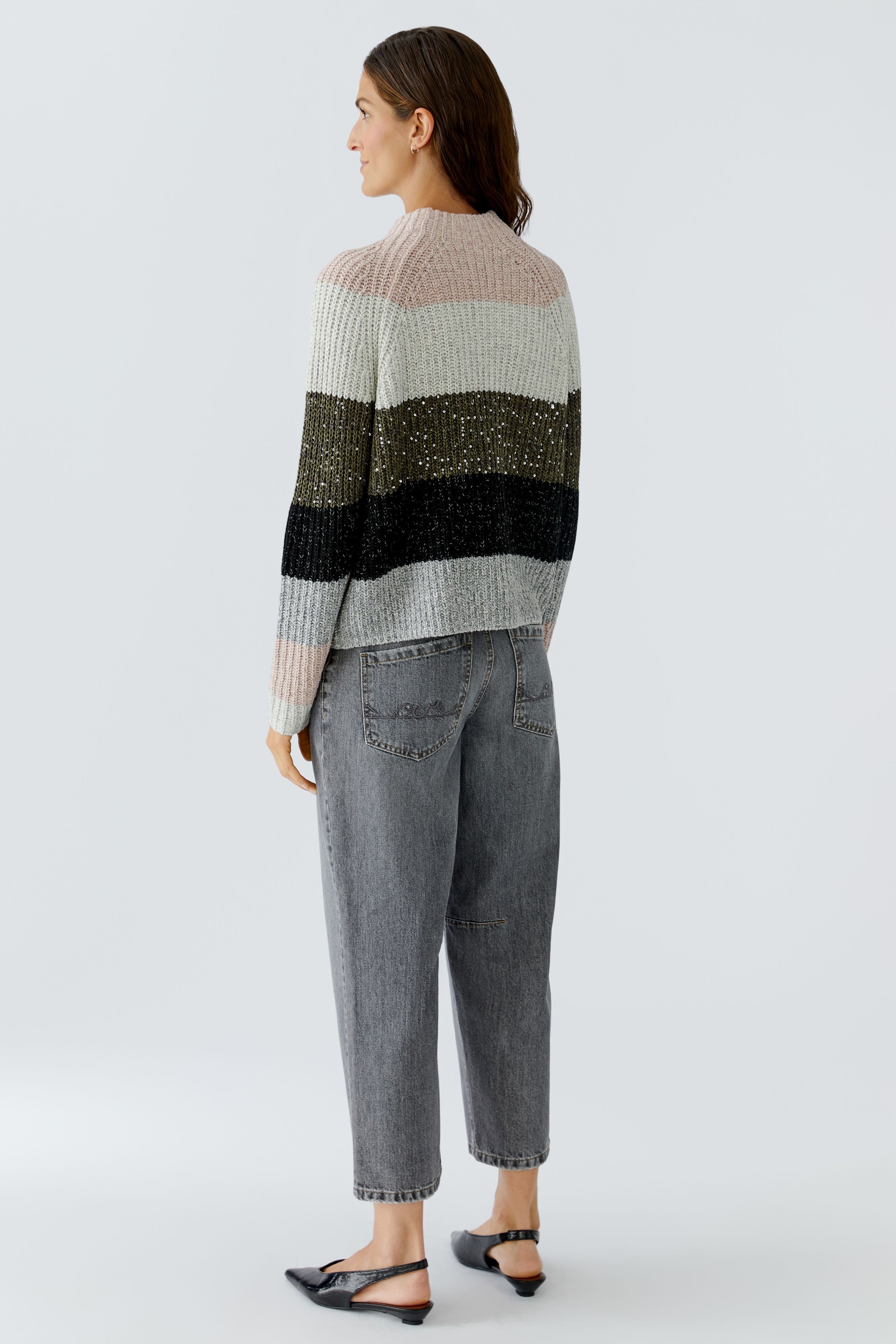 Khaki Rose Block Stripe Sweater - 95088