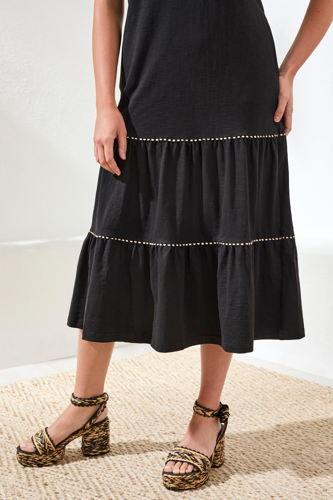 Black Tiered Dress - 962O