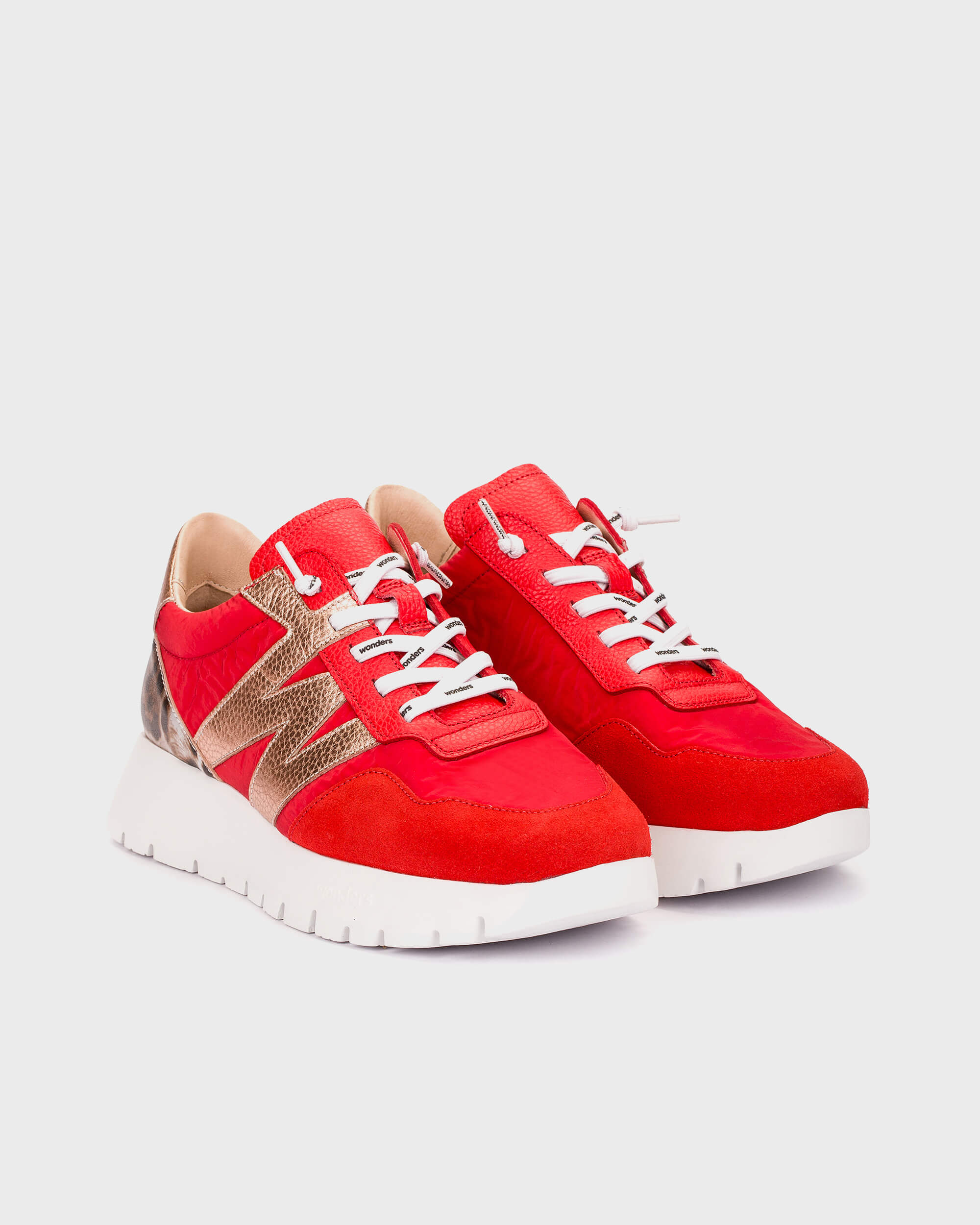 Red & Animal Print Trainers - A-24100