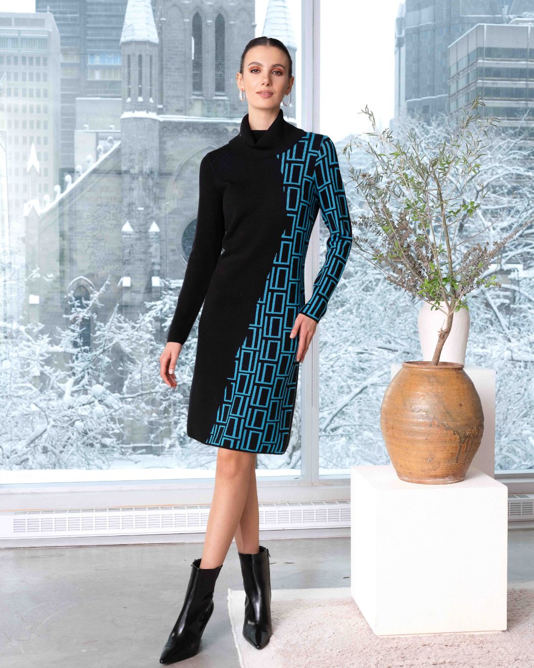 Geometric Knit Dress - A44029