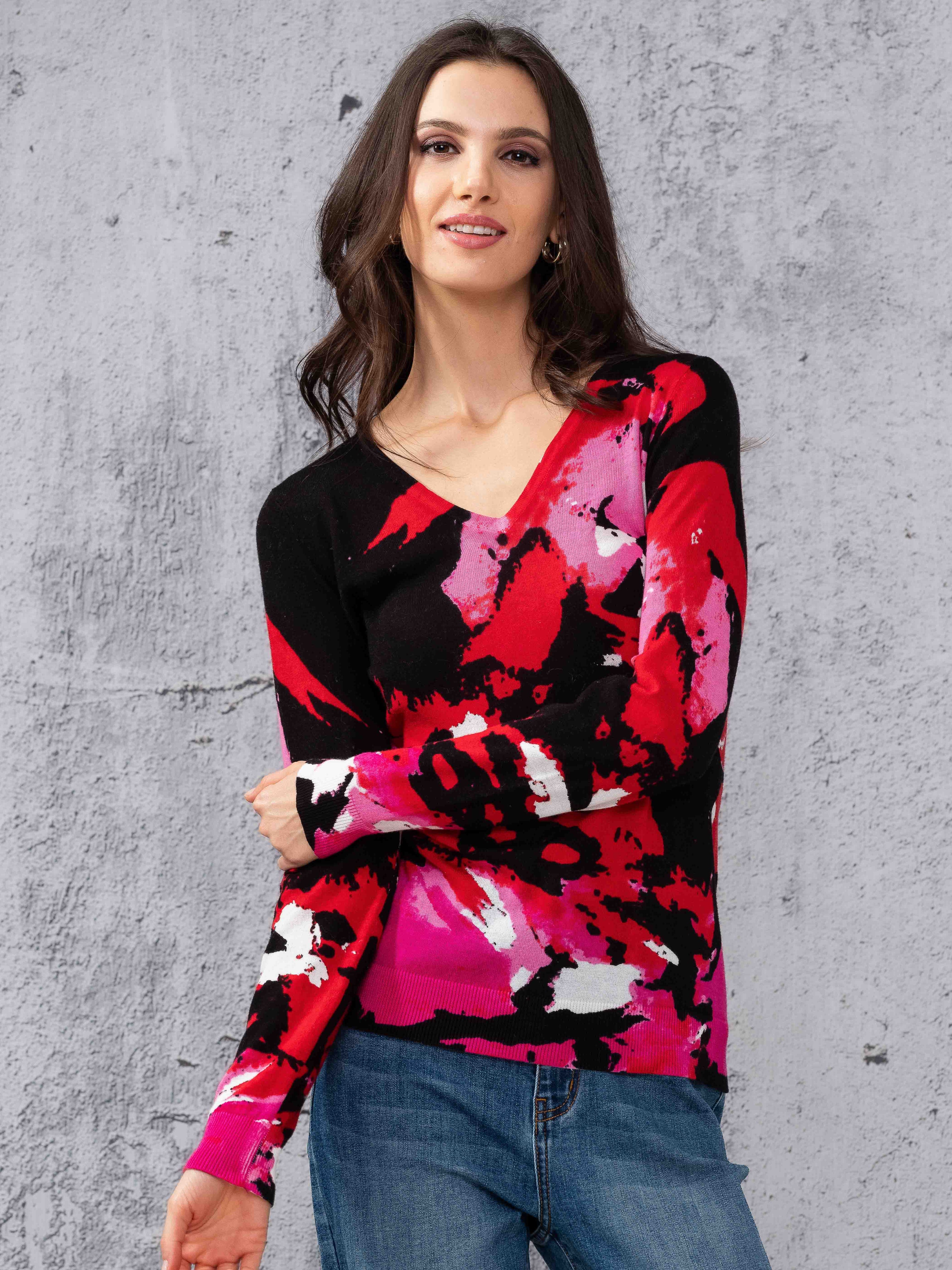 Floral Print Sweater - A44138