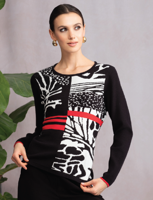 Black Embellished Sweater - A46470