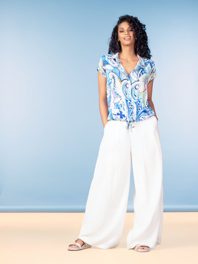 Blue Paisley Print Shirt - A47205