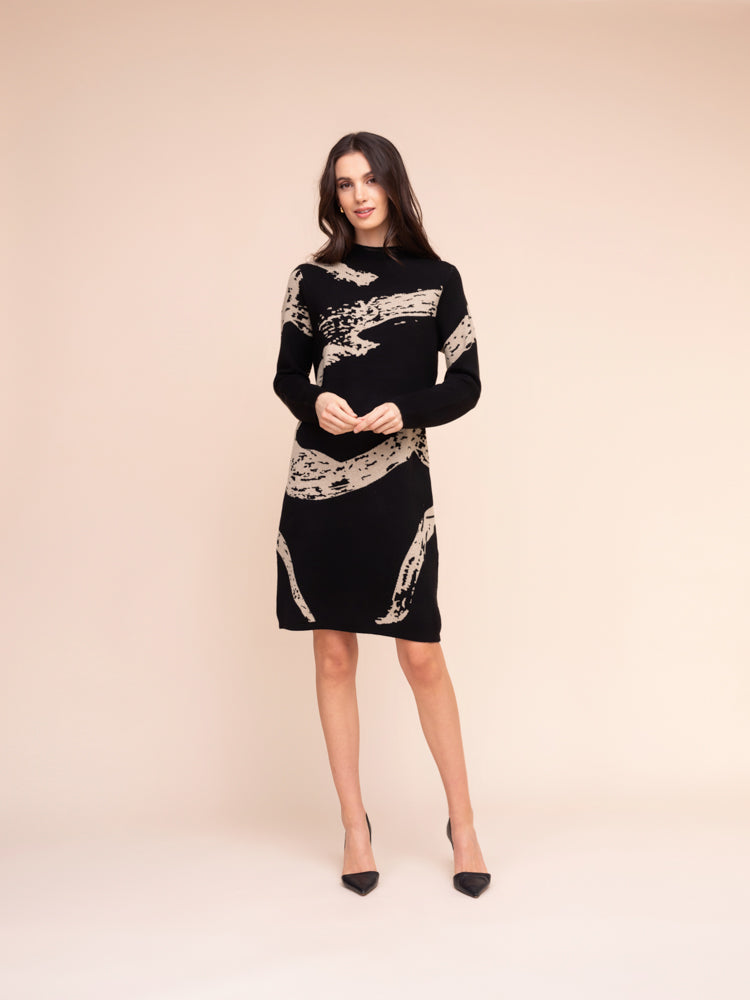 Abstract Black Dress - A48075