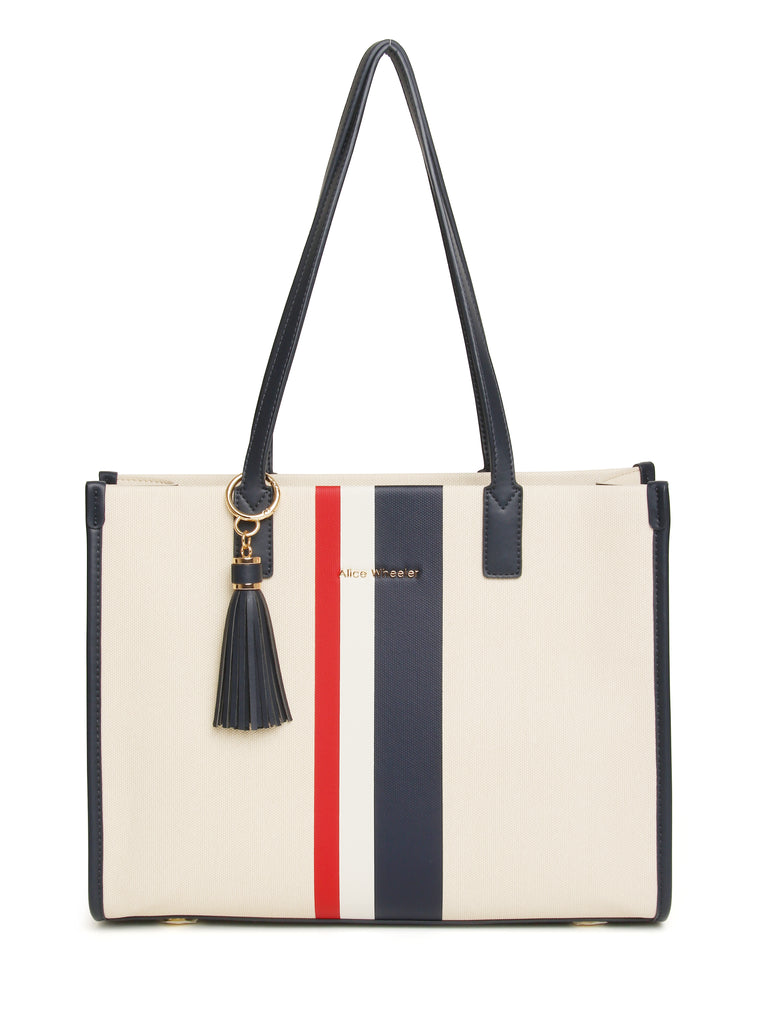 Navy Stripe Amalfi Tote Bag - AW6121