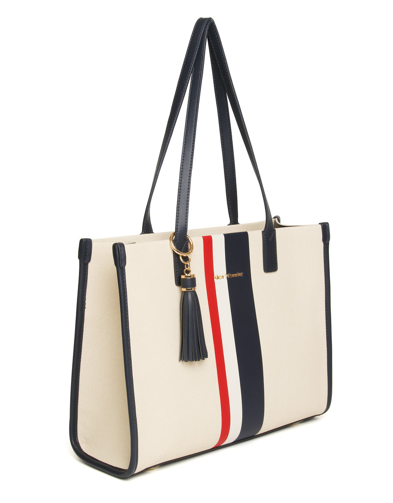 Navy Stripe Amalfi Tote Bag - AW6121