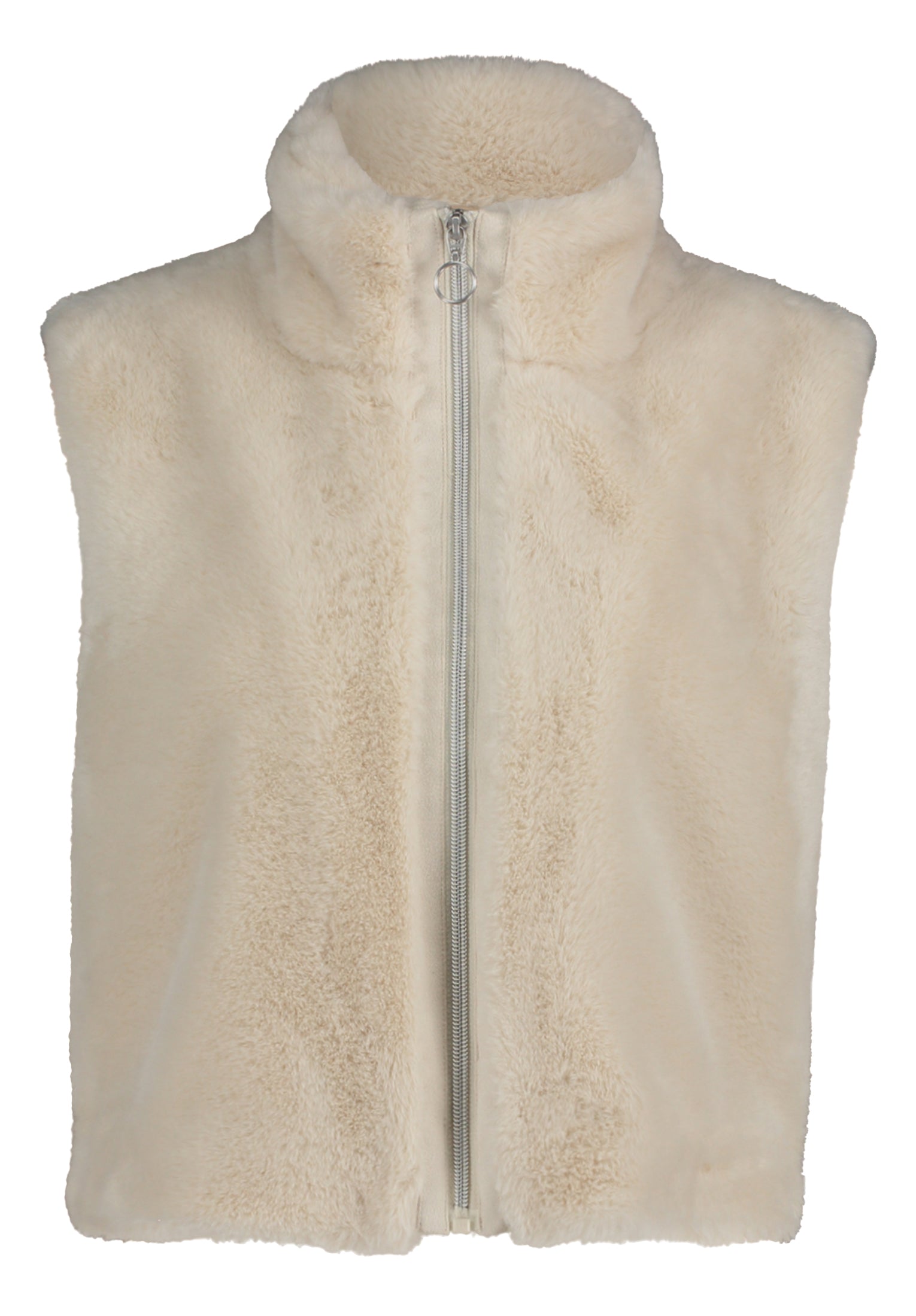 Pastel Sand Faux Fur Gilet - 7241