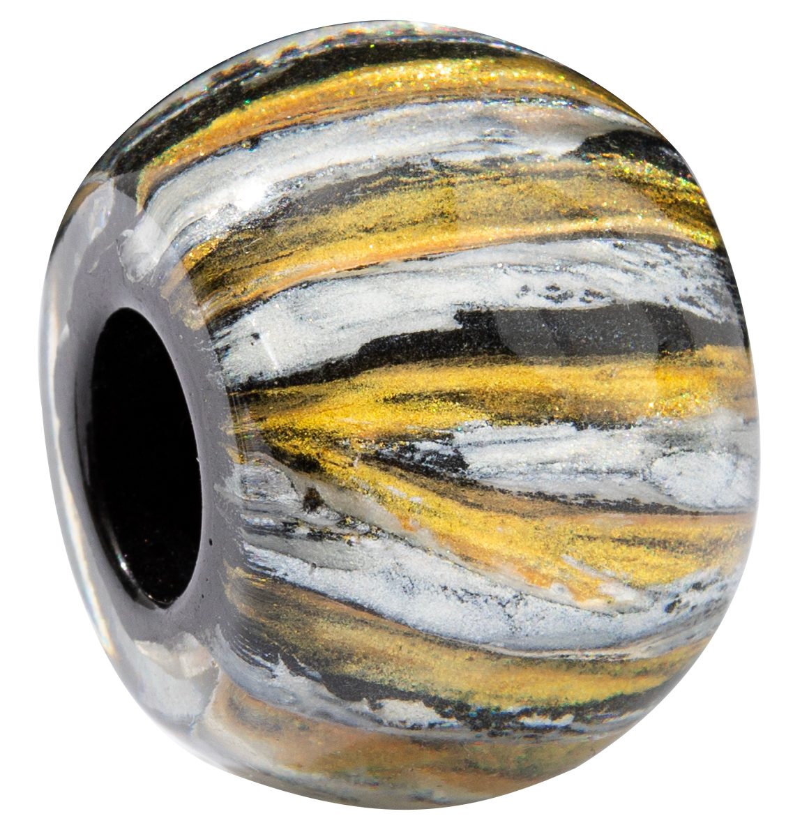 Bliss Marbled Silver Swirl Musee Bead