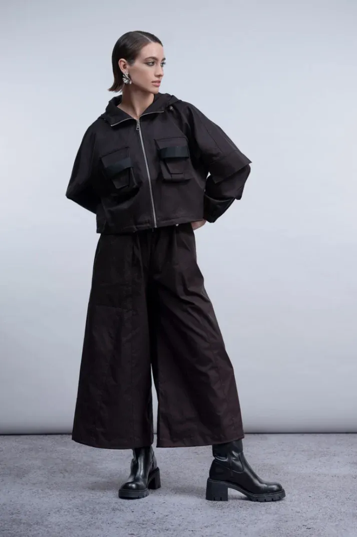 Black Wide Leg Trousers - H2008
