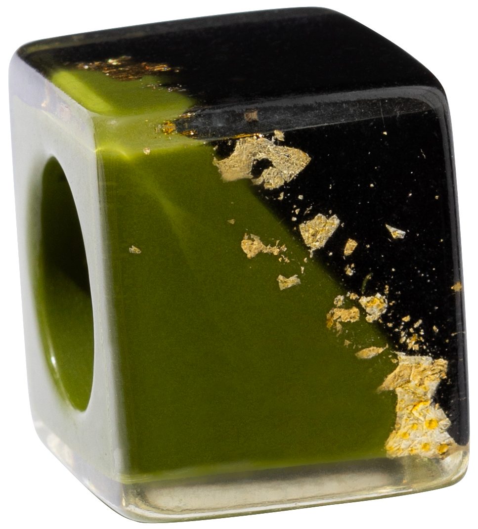Bliss Olive Dip Dye Cube Musee Bead