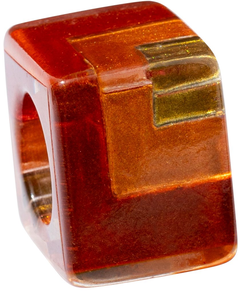 Bliss Deco Orange Cube Glitz Bead