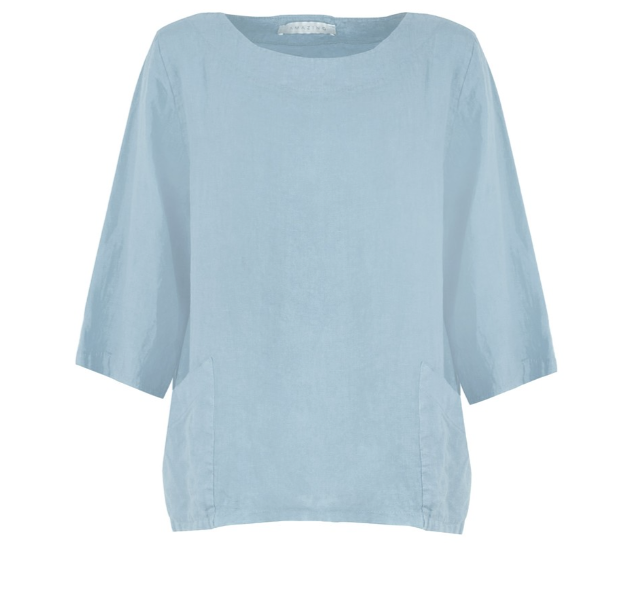 Edie Ice Blue Linen Top
