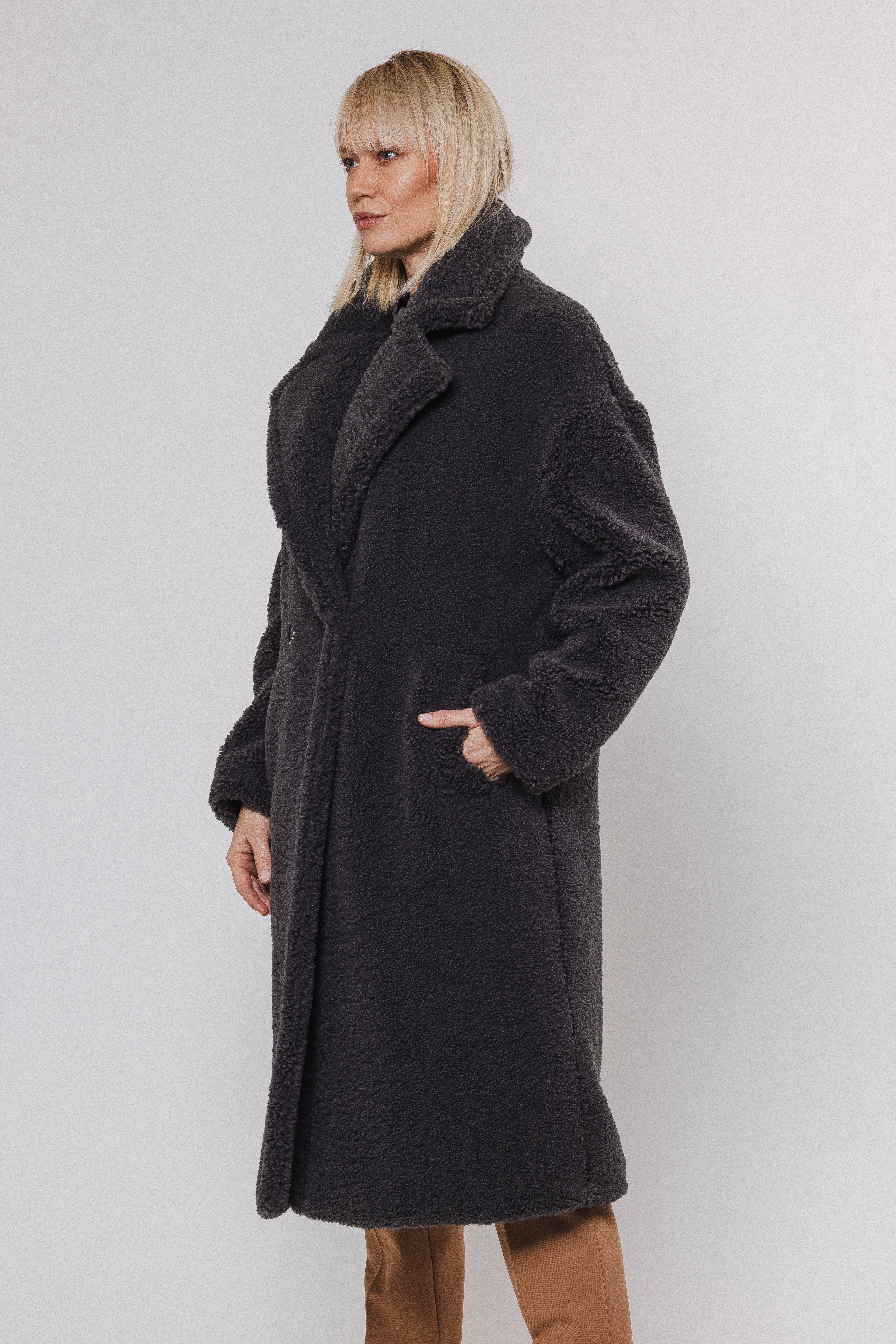 Elicia Double Breasted Teddy Coat