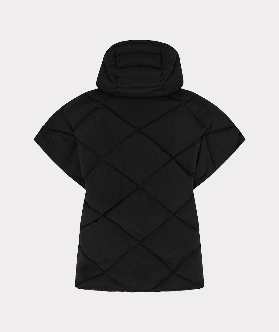 Black Leopard Reversible Poncho - 37511