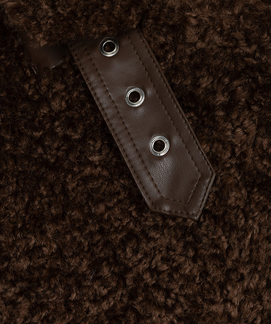 Cacao Shearling Style Jacket - 37512