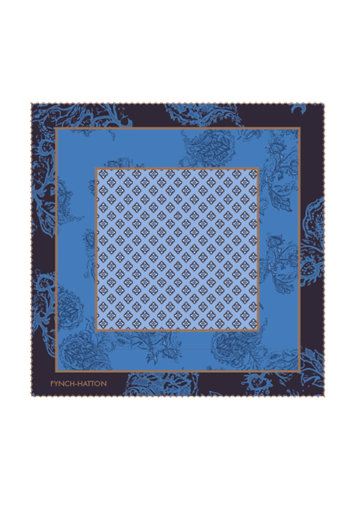 Pacific Blue Paisley Square Scarf - 26089381