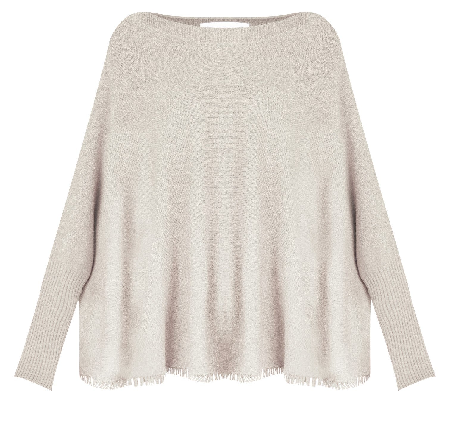 Fringe Hem Ivory Jumper