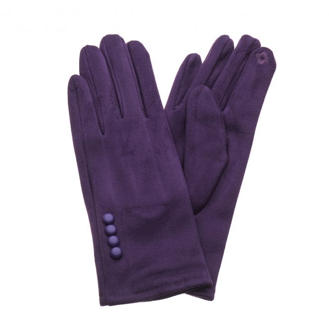 Purple Button Detail Gloves - G5