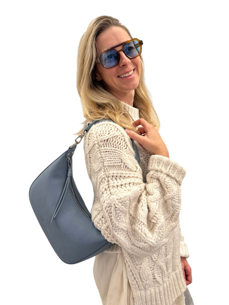 Blue Jean Curved Shoulder Bag - 6901-1