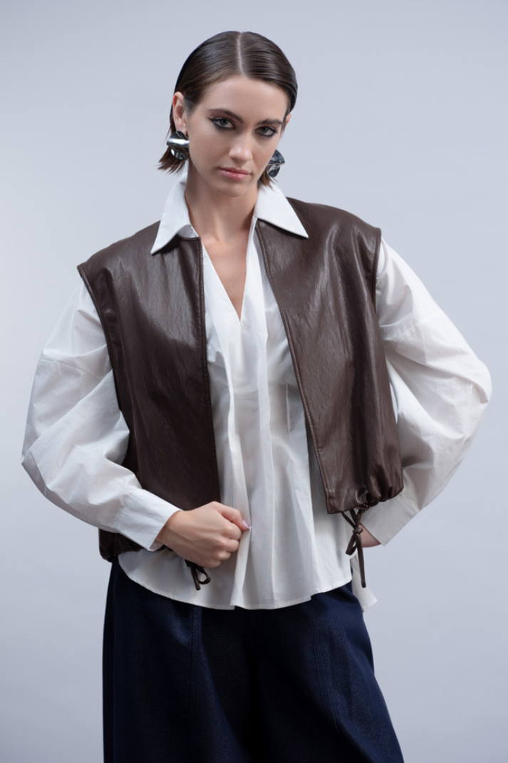White Pleat Front Shirt - H2038