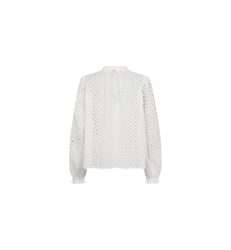 White Tazzin Embo Blouse - 179550