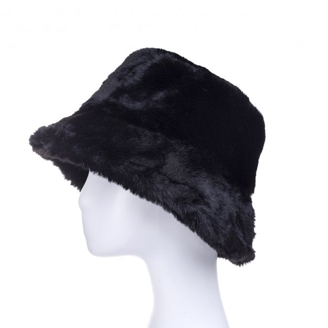 Black Faux Fur Hat - HAT34