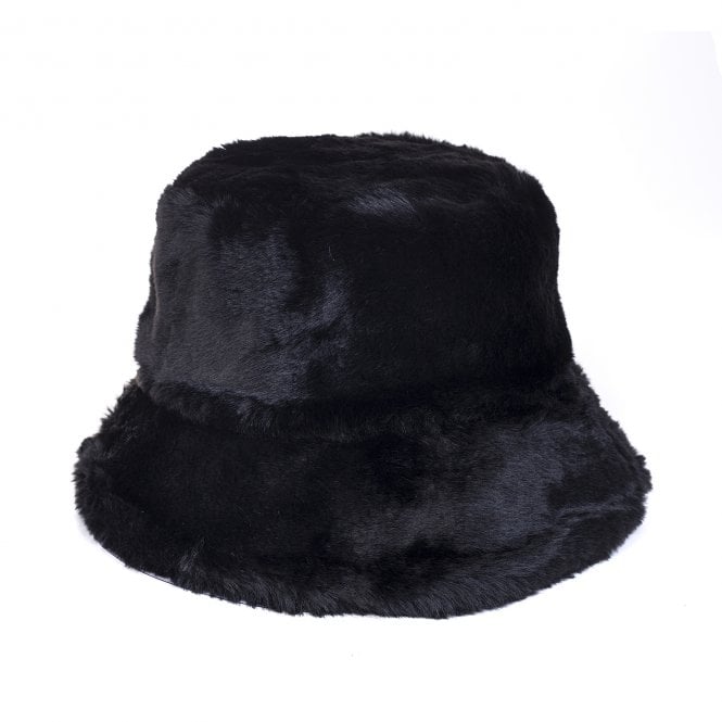 Black Faux Fur Hat - HAT34