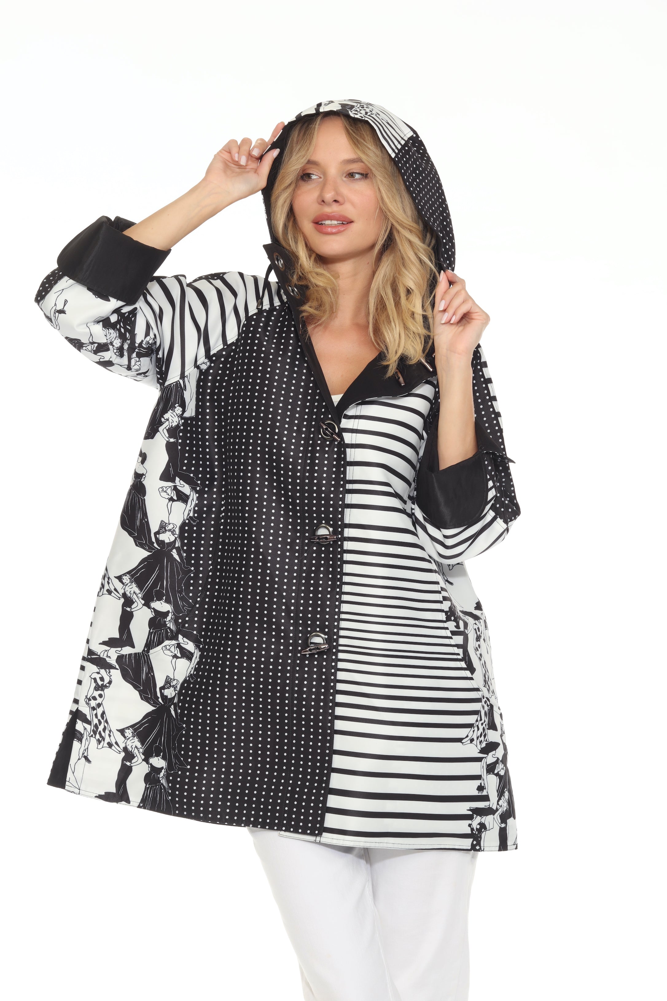 Monochrome Mixed Print Reversible Jacket - J6239RW-1