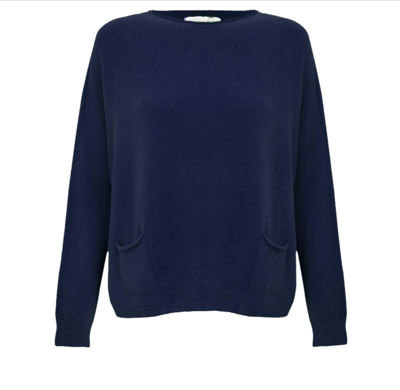 Jodie French Navy Pocket Sweater
