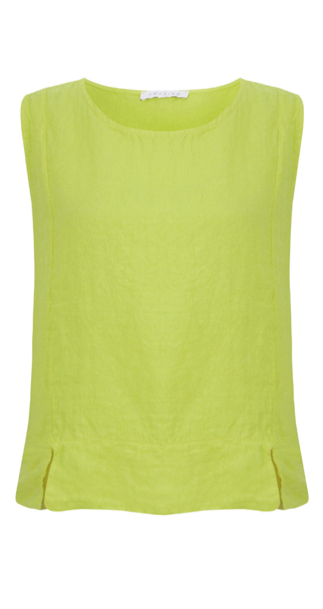 Lucie Lime Linen Top