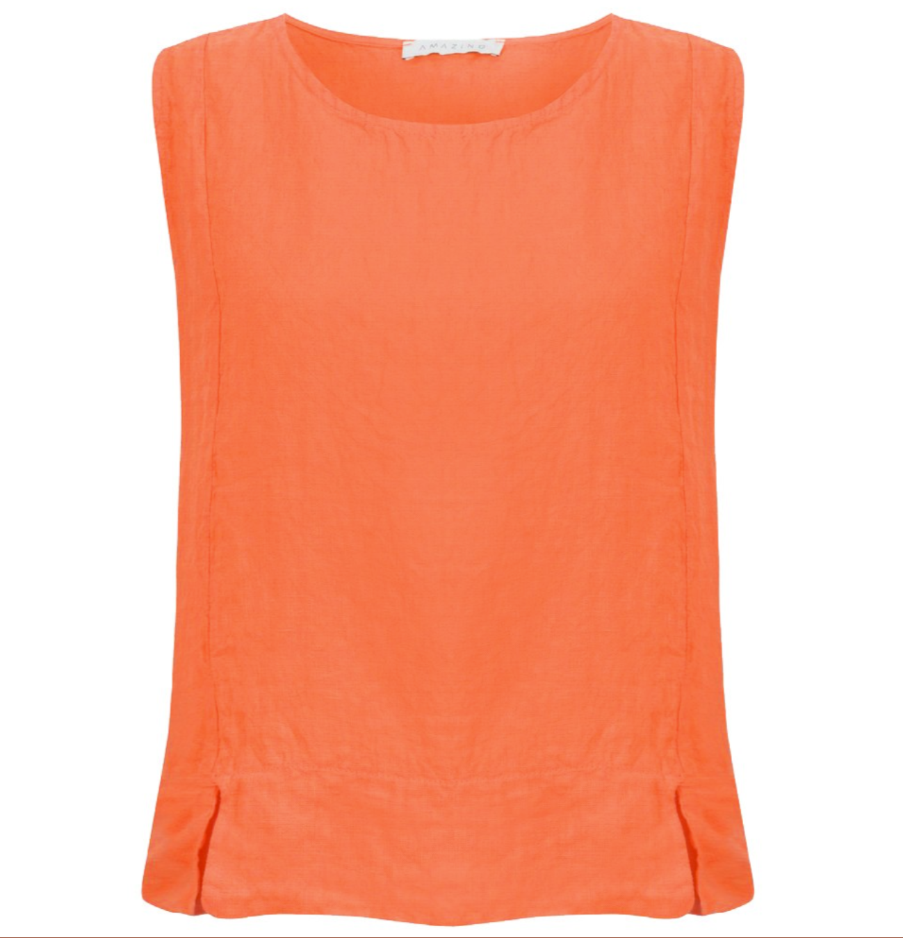 Lucie Papaya Linen Top