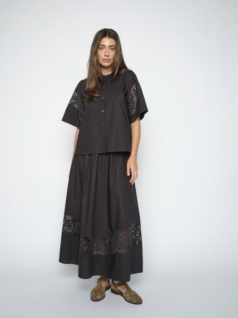 Black Redu Cotoni Skirt - 179720